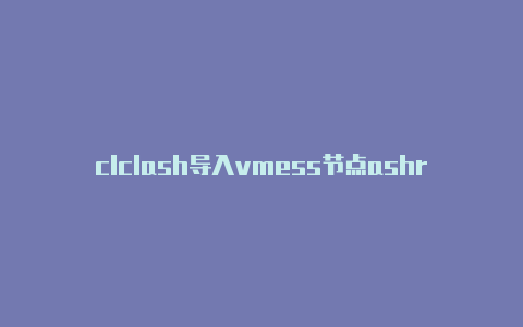 clclash导入vmess节点ashr下载